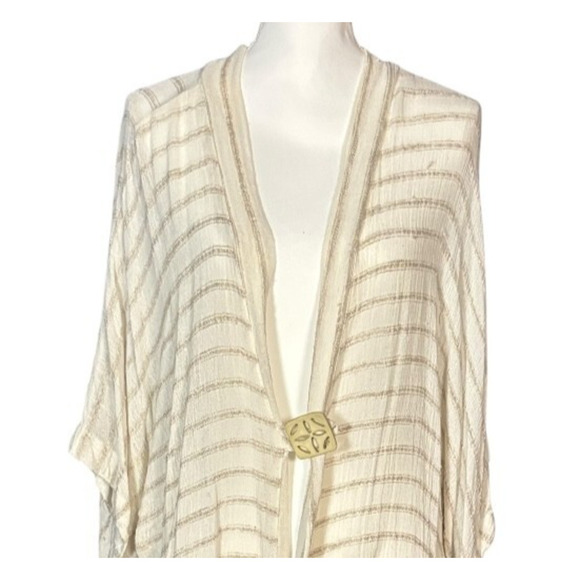 IC By Connie K Cardigan Size 2X Tan Linen Blend Minimalist Flowy Lagenlook Flowy - Picture 4 of 8